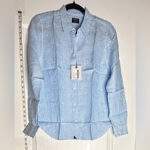 UNTUCKit Tops - UNTUCKit Women's Blue Pinstripe Button Down Shirt